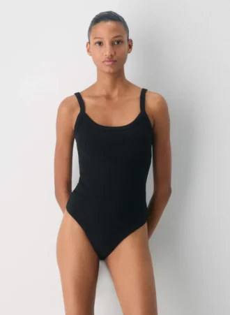 Body de cuello redondo con ribete HomeStretch™