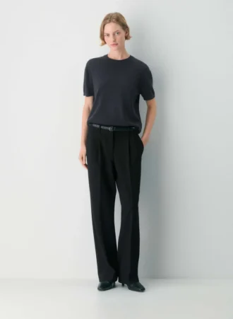 Camiseta de cuello redondo de lana merino