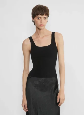 Camiseta sin mangas con cuello cuadrado y tejido Sculpt Knit