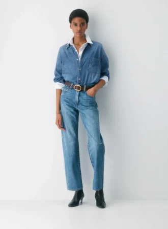 Cinturón ancho de cuero liso y latón macizo Lifetime