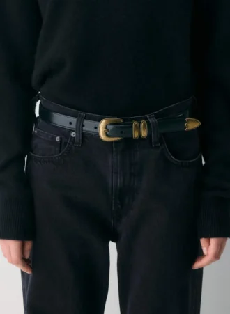 Cinturón de cuero macizo de latón occidental