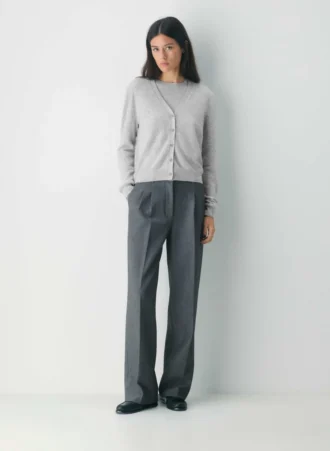 Cárdigan con cuello en V de cachemira pura