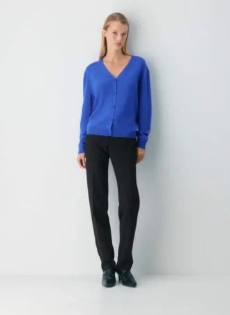 Cárdigan con cuello en V de lana merino Bare