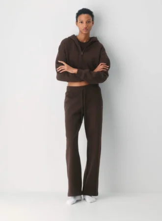 Sudadera con capucha y cremallera Perfect Crop de felpa suave