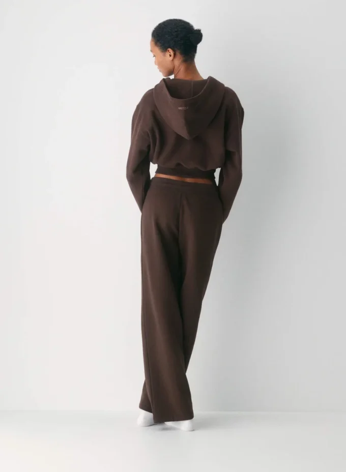 Sudadera con capucha y cremallera Perfect Crop de felpa suave