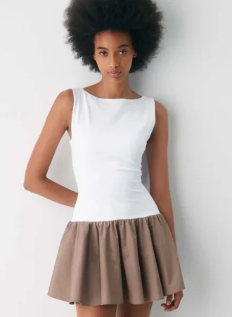 Vestido de popelín Segment